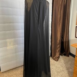 R&M Richard’s full length gown blk/Silver beaded neck